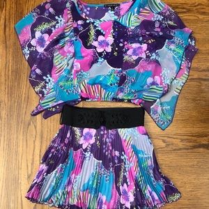 Gorgeous Top and Mini Skirt Floral set